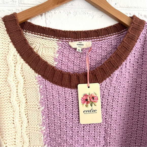 NWT Cream, Brown and Purple Sweater | Size Medium - Picture 4 of 10